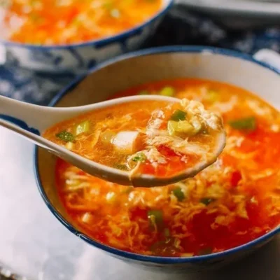 Savory Tomato And Egg Drop Soup Recipe