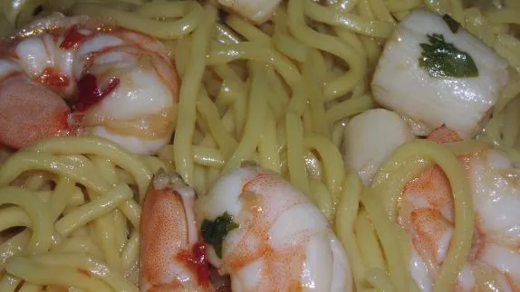 Sesame-Ginger Pasta With Shrimp And Scallops