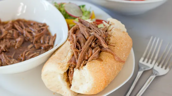 Shredded French-Dip Sandwiches