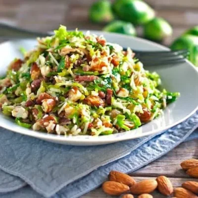 Shredded Raw Brussels Sprout Salad With Bacon And Avocado