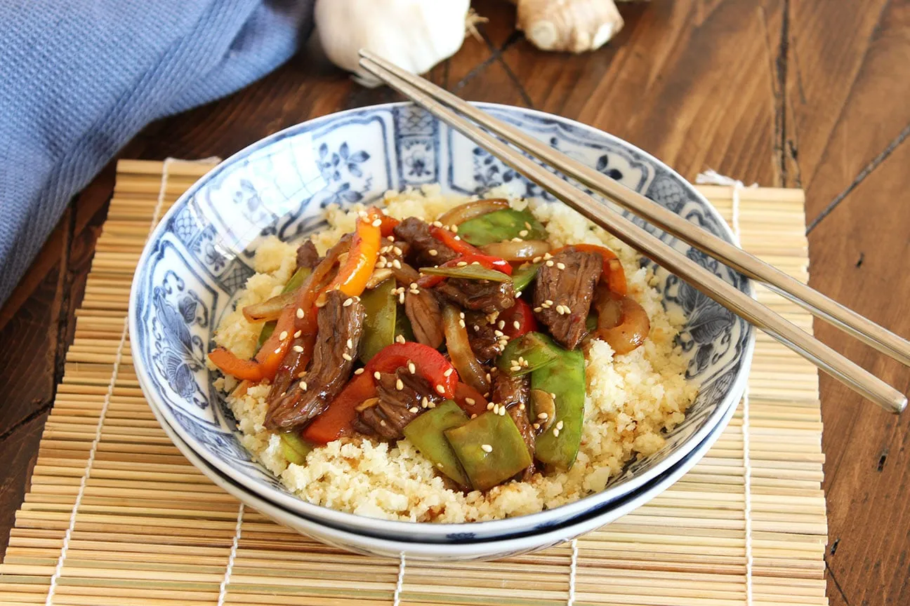 Sizzling Beef Stir-Fry with Cauliflower and Green Peas Recipe
