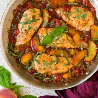 Skillet Basil-Peach Chicken Breasts