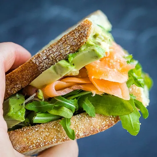 Smoked Salmon And Avocado Tea Sandwiches