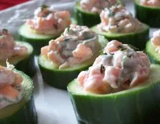 Smoked Salmon In Cucumber Cups