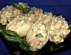 Spicy Shrimp-Stuffed Pasta Shells with Fresh Salad