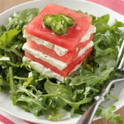 Spicy Watermelon Feta Salad With Serrano Chile - A Refreshing Summer Delight