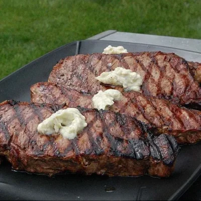 Succulent Steak Topped with Creamy Blue Cheese Butter