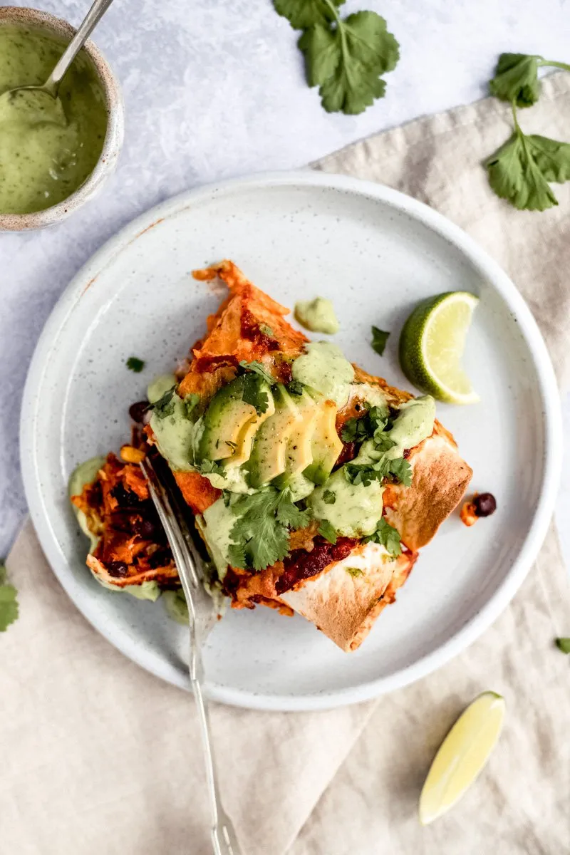 Vegetarian Sweet Potato and Black Bean Enchiladas Recipe