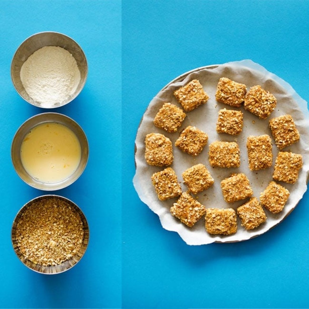 Almond Stuffed Tofu Cubes