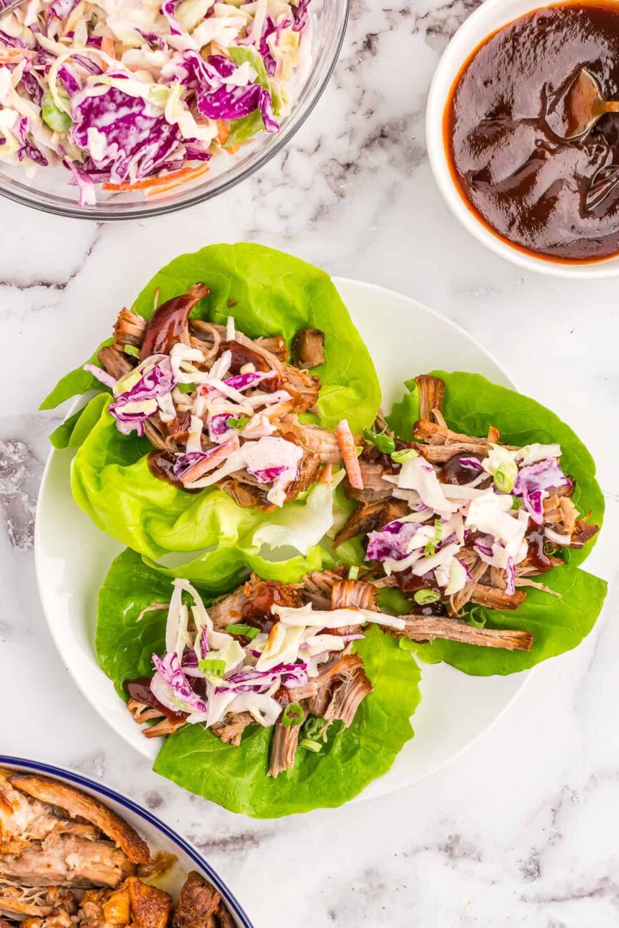 Asian-Style Pulled Pork Lettuce Wraps