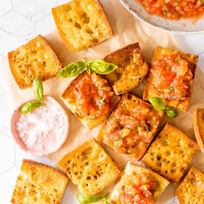 Authentic Spanish Tomato Rubbed Bread Topped With Jamn Serrano