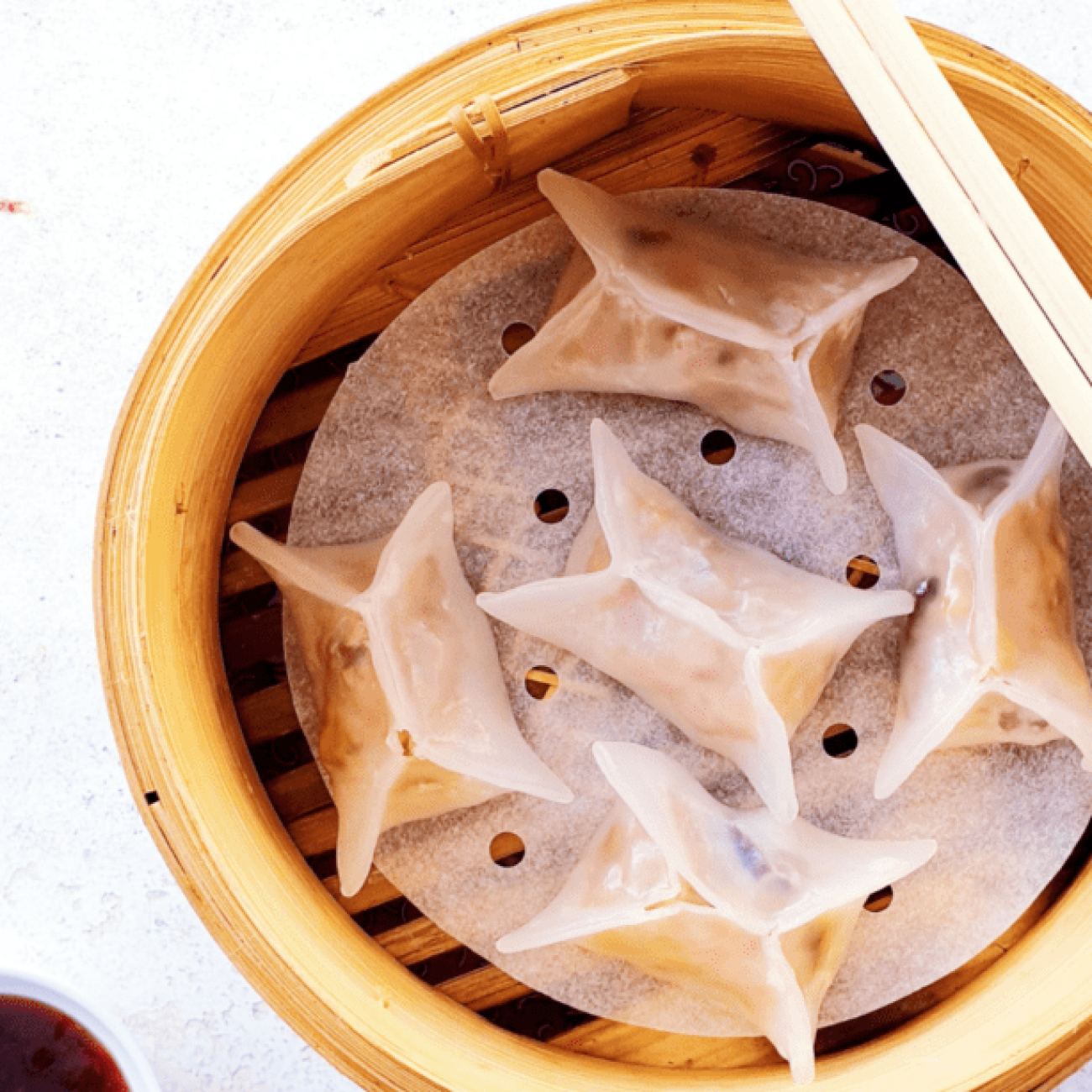 Authentic Steamed Chinese Dumplings with Homemade Dipping Sauce