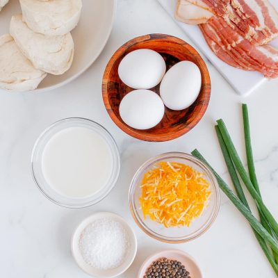 Bacon, Egg And Cheese Biscuit Bowls