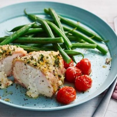 Bacon Wrapped Boursin Stuffed Chicken Breasts
