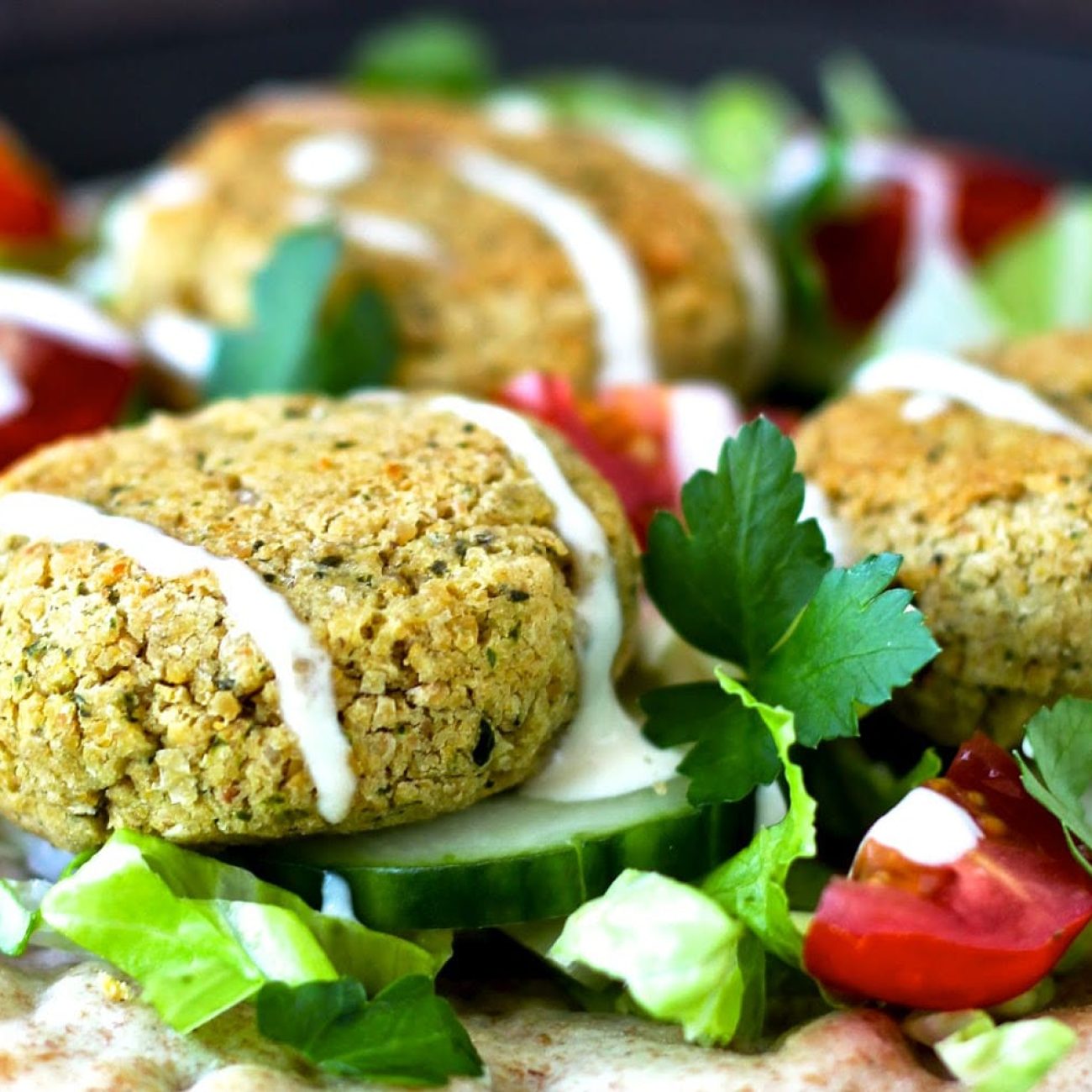 Baked Butternut Falafels With Cucumber