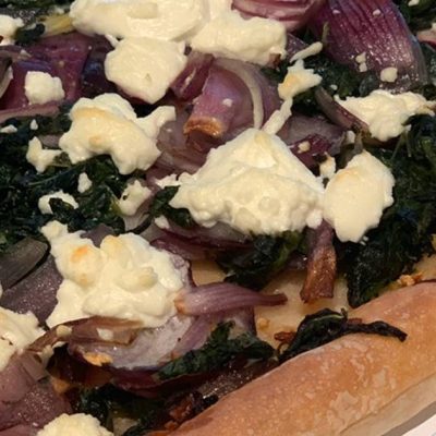 Baked Spinach With Goat Cheese And Onion