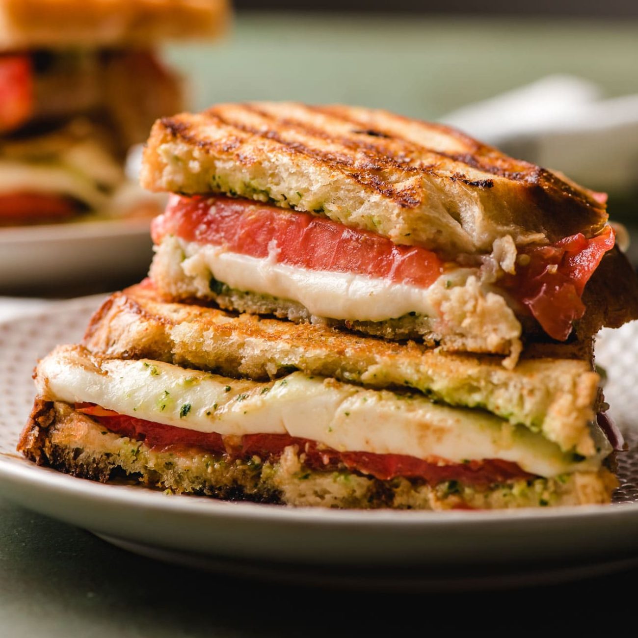 Caprese Panini Mozzarella, Tomatoes And