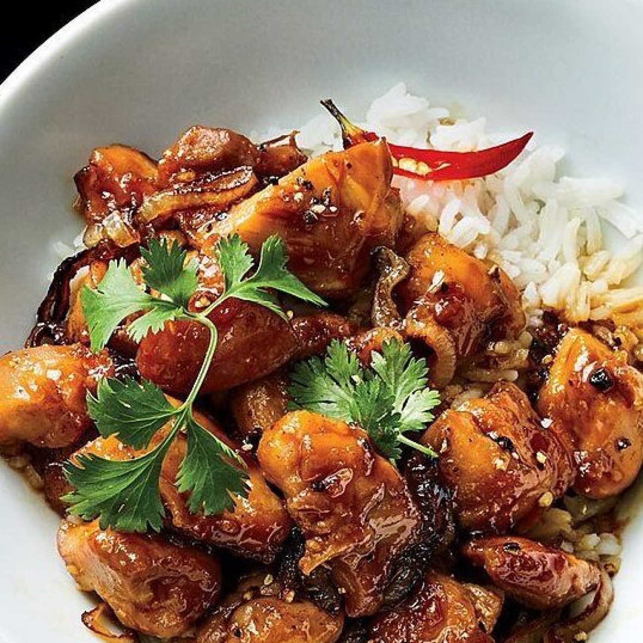 Caramelized Black Pepper Chicken With