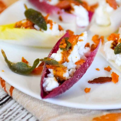 Cheese, Endive And Cranberry Canapes