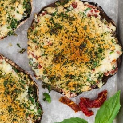 Cheese Stuffed Portobello Mushrooms With