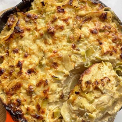 Cheesy Leek And Potato Bake