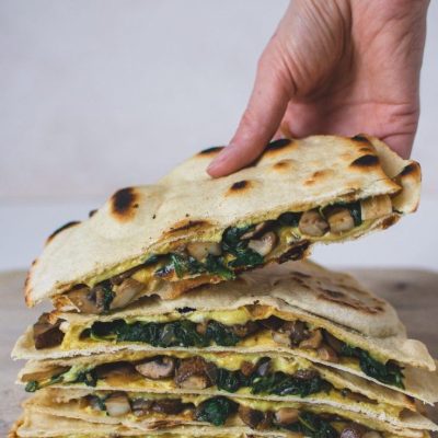 Cheesy Spinach and Mushroom Quesadillas: A Quick Vegetarian Delight