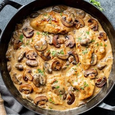 Chicken Breasts With Sauteed- Mushroom Gravy