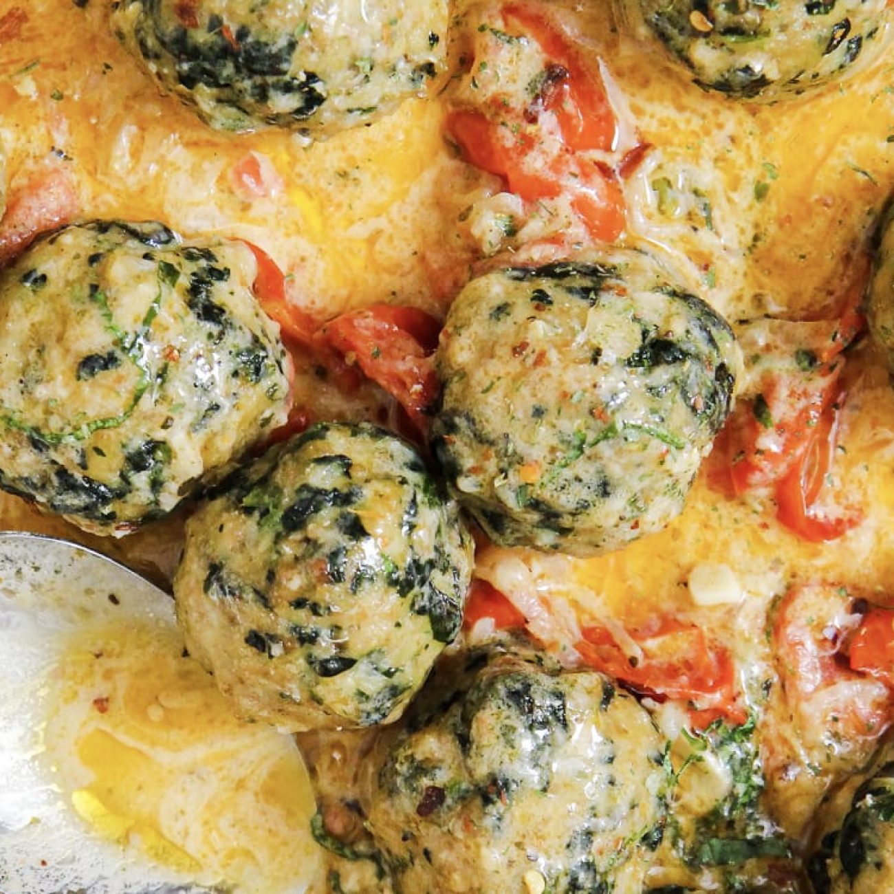 Chicken Meatballs With Spinach And