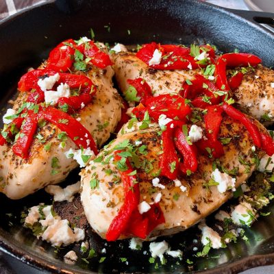 Chicken, Roasted Capsicum, Feta