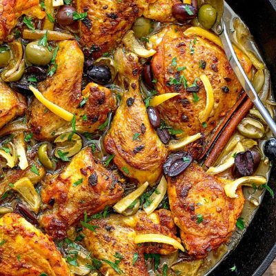 Chicken Tagine With Figs, Olives, And Pistachios