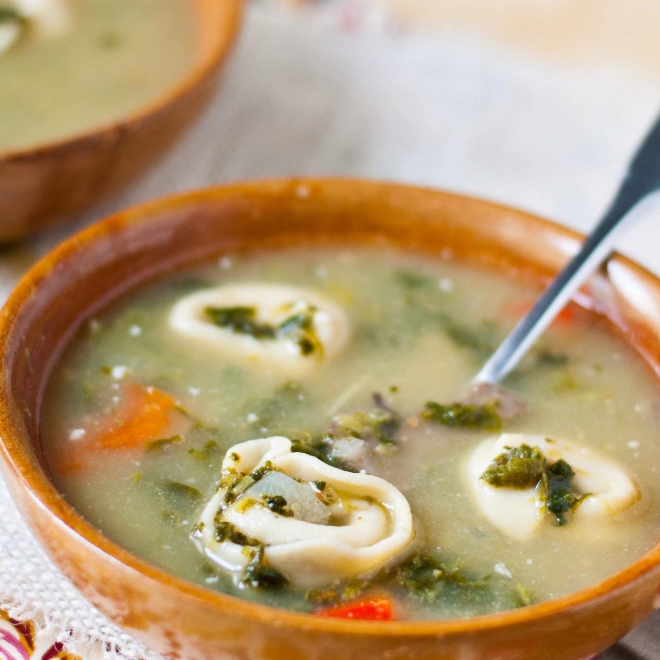 Chicken Tortellini Soup With Mushrooms