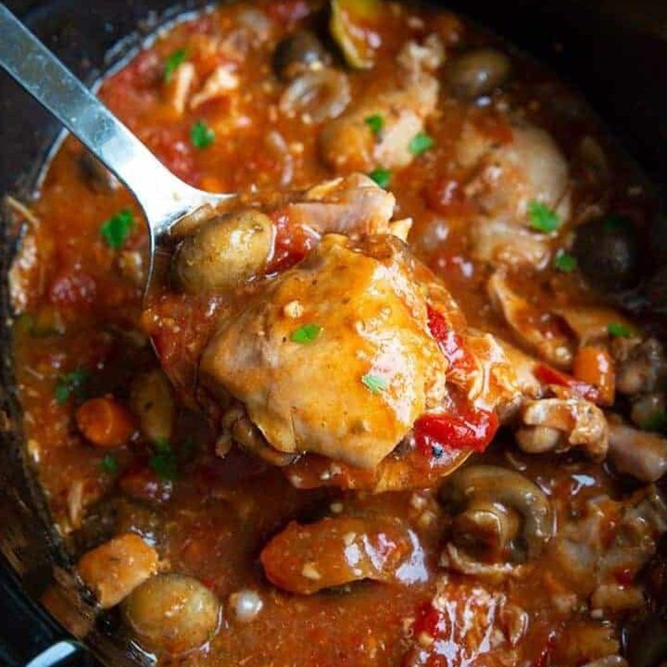 Chicken With Mushrooms And Tomato Crock