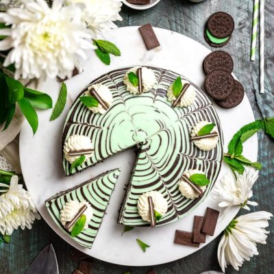 Chocolate Mint No Bake Cheesecake