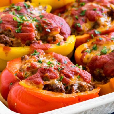 Classic Rice &Amp; Beef Stuffed Bell Peppers