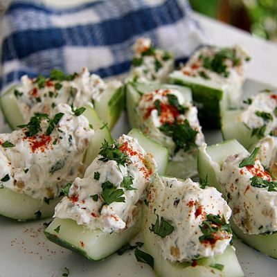 Cream Cheese Stuffed Cucumbers