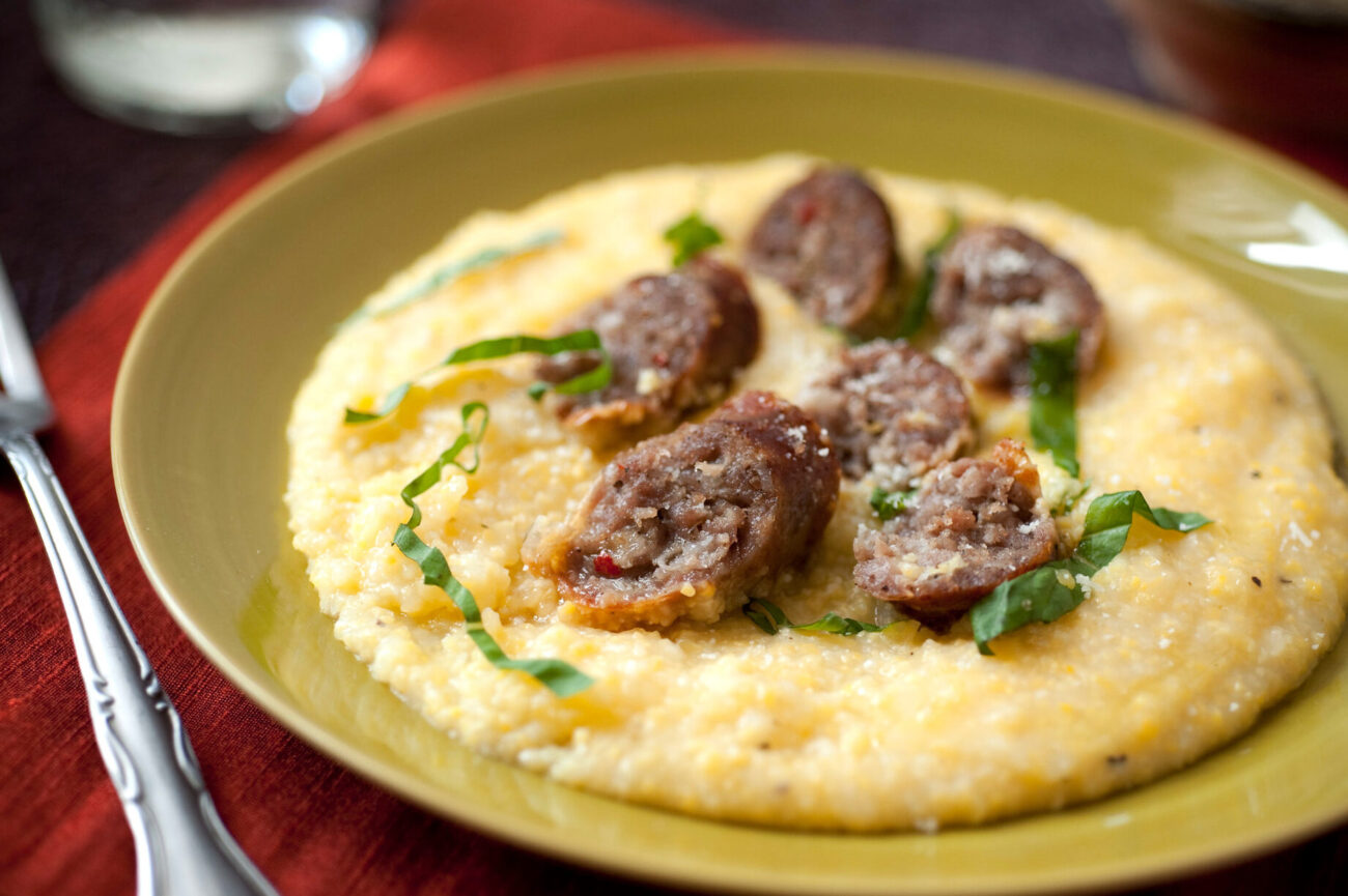 Creamy Polenta Soup With Spinach