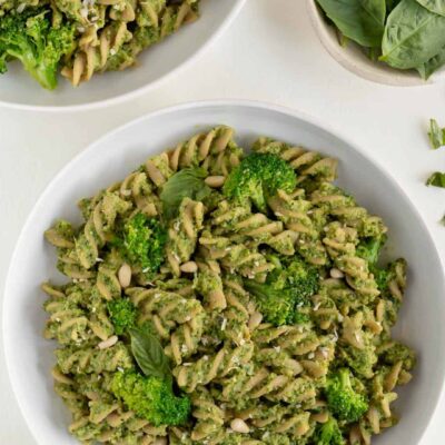 Creamy Vegan Pesto Pasta With Broccoli