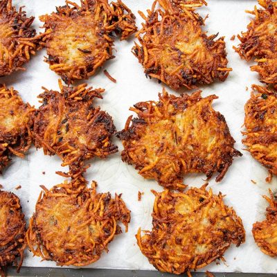 Crispy Classic Potato Latkes - Inspired By Stage Deli