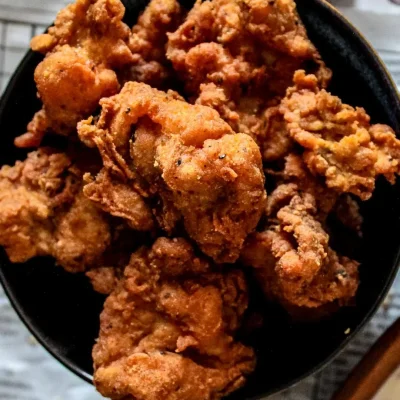 Crispy Honey Glazed Popcorn Chicken Bites