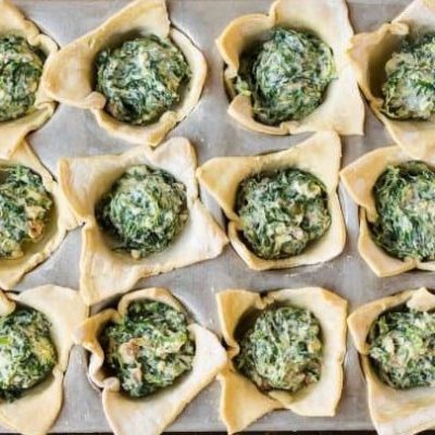 Crispy Spinach And Creamy Brie Pastry Puffs