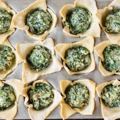 Crispy Spinach And Creamy Brie Pastry Puffs