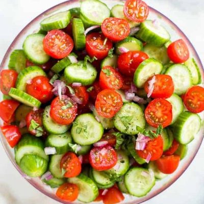 Cucumber Tomato Surprise Salad Raw