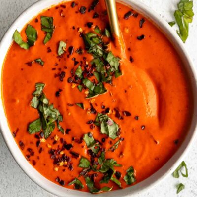 Delicious Roasted Red Pepper and Basil Dip & Sauce Recipe