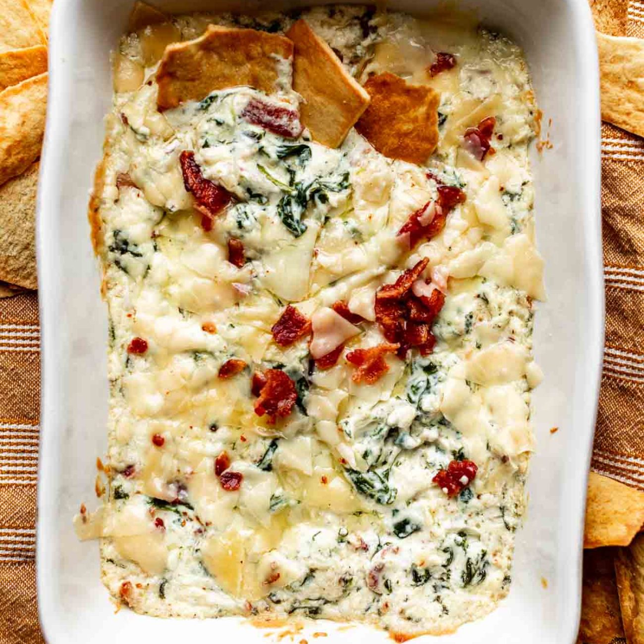 Easy Bacon, Cheese & Spinach Dip