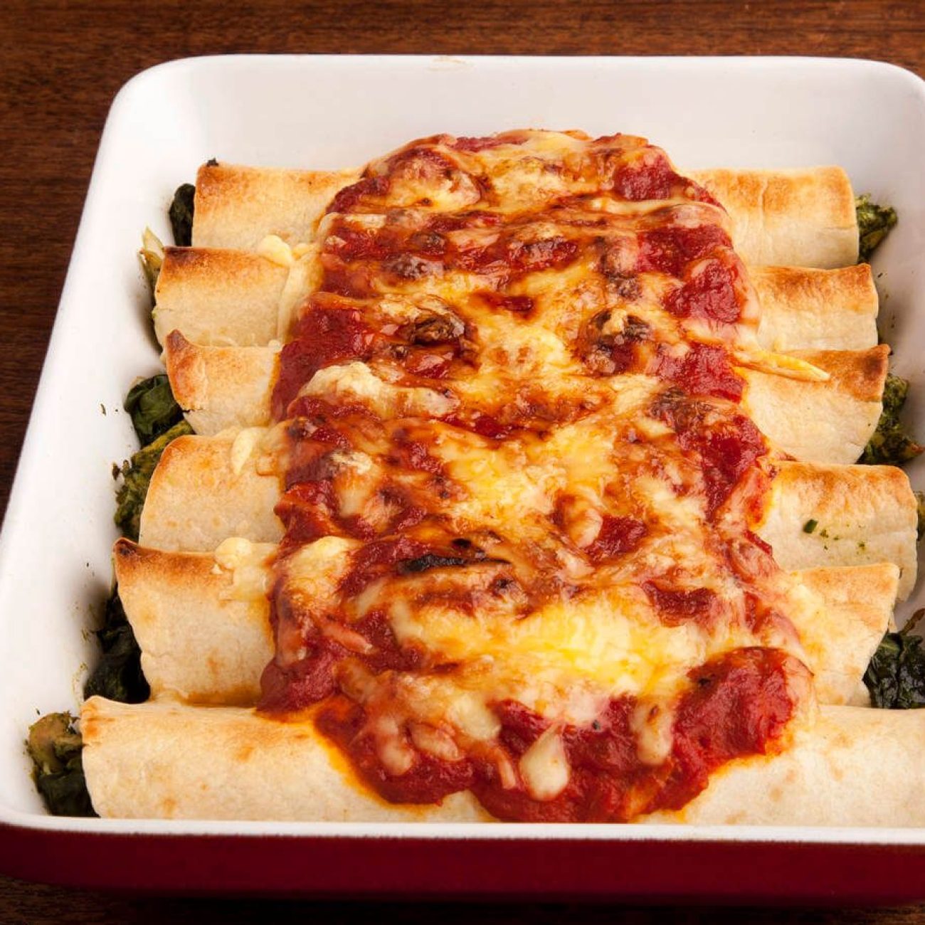 Fiesta Chicken And Spinach Enchiladas