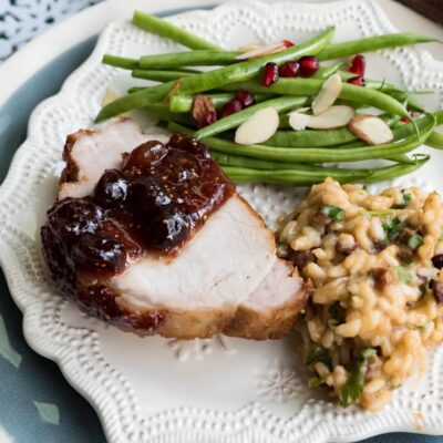 Figs With Pork Loin, Pomegranate