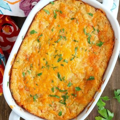Fresh Corn Casserole With Red Bell Peppers