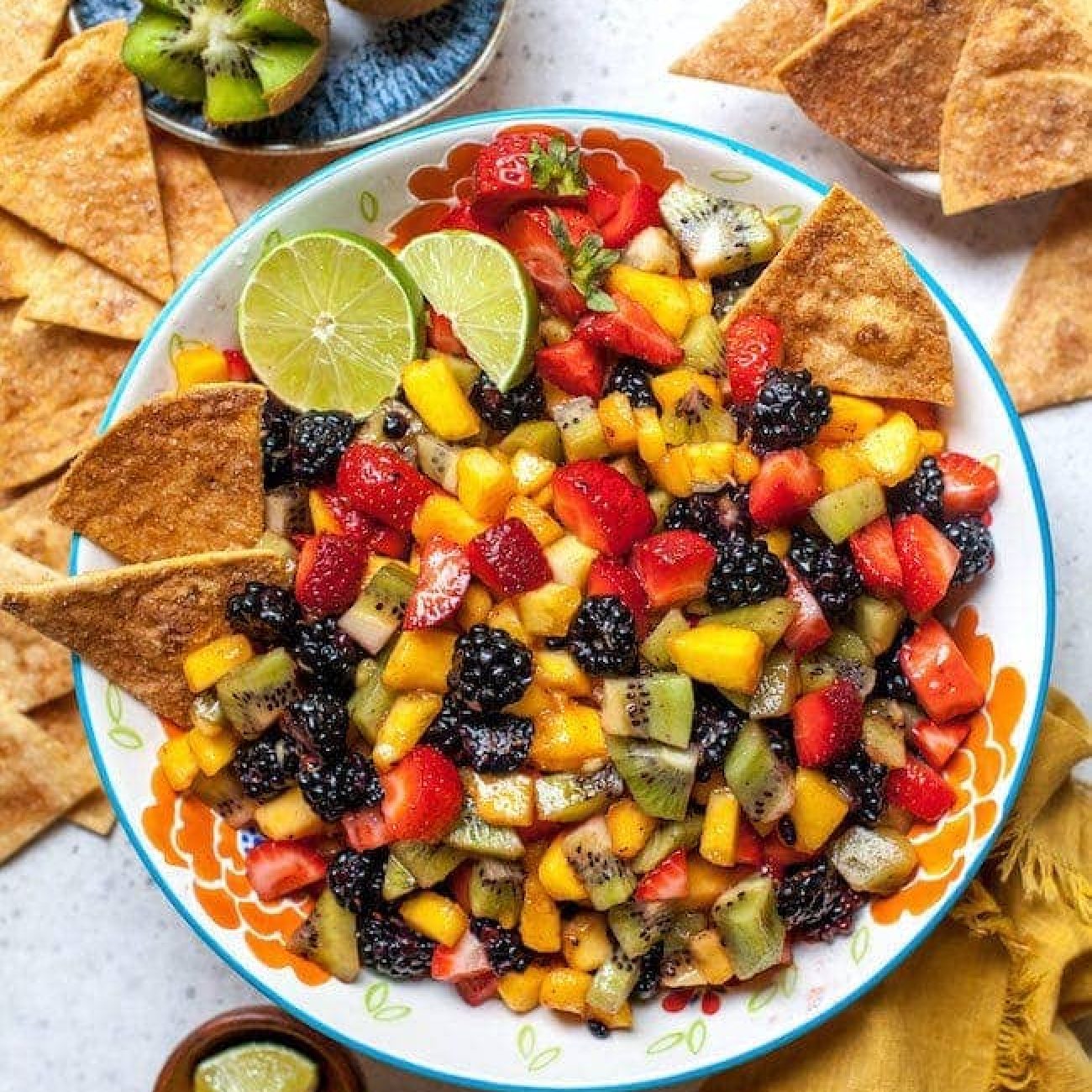 Fruit Salsa And Cinnamon Crisp