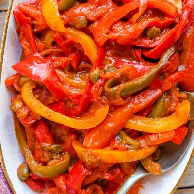 Garlic And Onion Sauted Tri-Color Bell Peppers Recipe