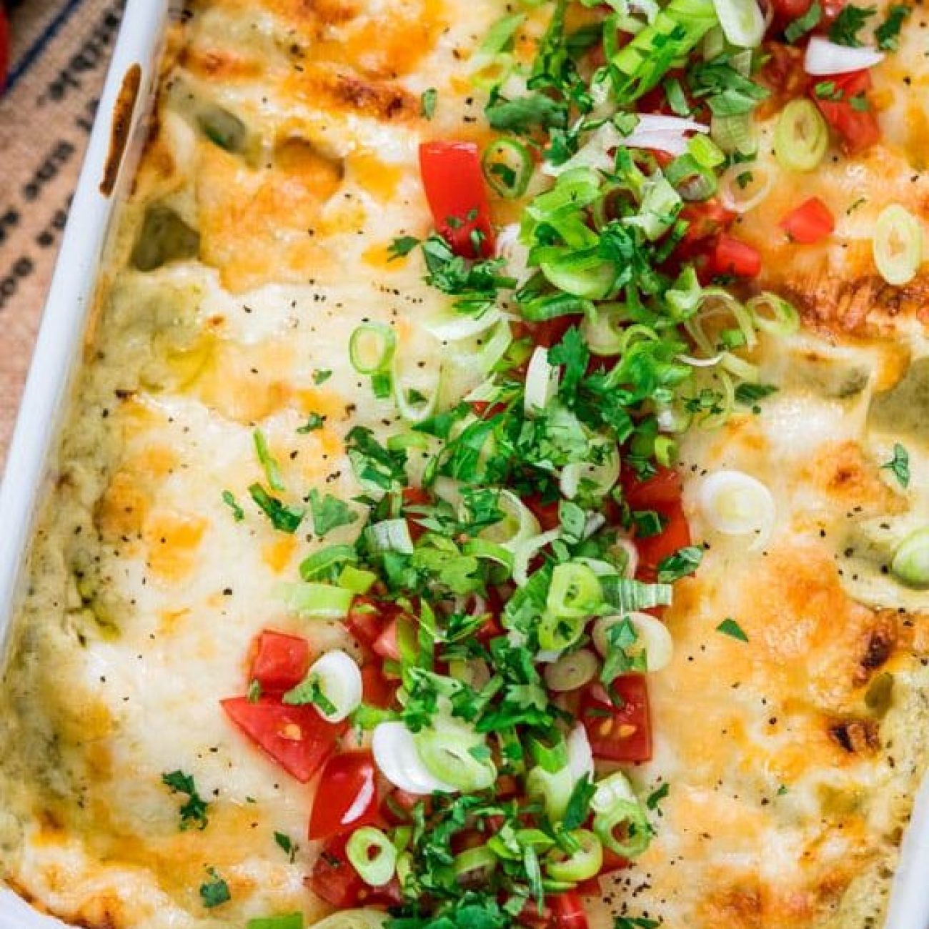 Green Chicken Enchilada Casserole